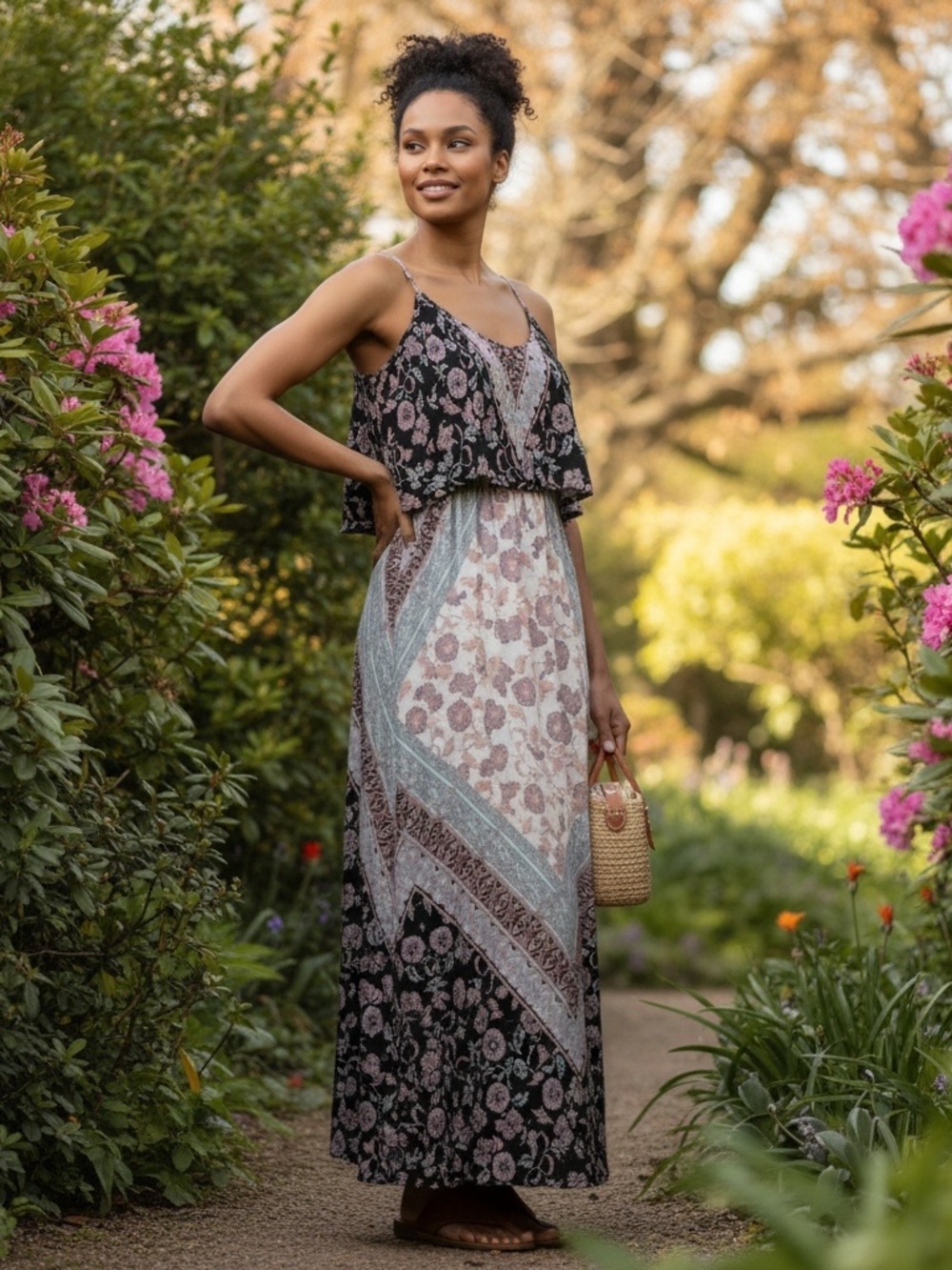 NWT My Michelle Dreamy Victoria Maxi Dress Adjustable Straps Sz M | NWT